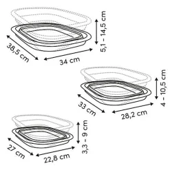 5Five Lot de 3 Bassines Retractable Grises 3+5+10L - Gris-