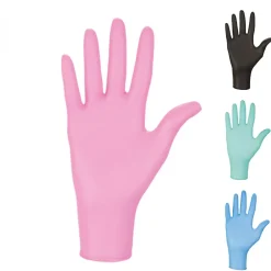 Vivezen Lot de 2 boites de 100 gants en nitrile jetables - non poudrés - Taille L - Rose -