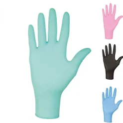 Vivezen Lot de 5 boites de 100 gants en nitrile jetables - non poudrés - Taille M - Vert - Best