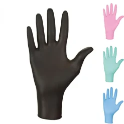 Vivezen Lot de 2 boites de 100 gants en nitrile jetables - non poudrés - Taille S - Noir -