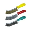 Wolfcraft Lot de 3 Brosses à Main Ergonomiques - - Fils d'acier - 125mm - Gris