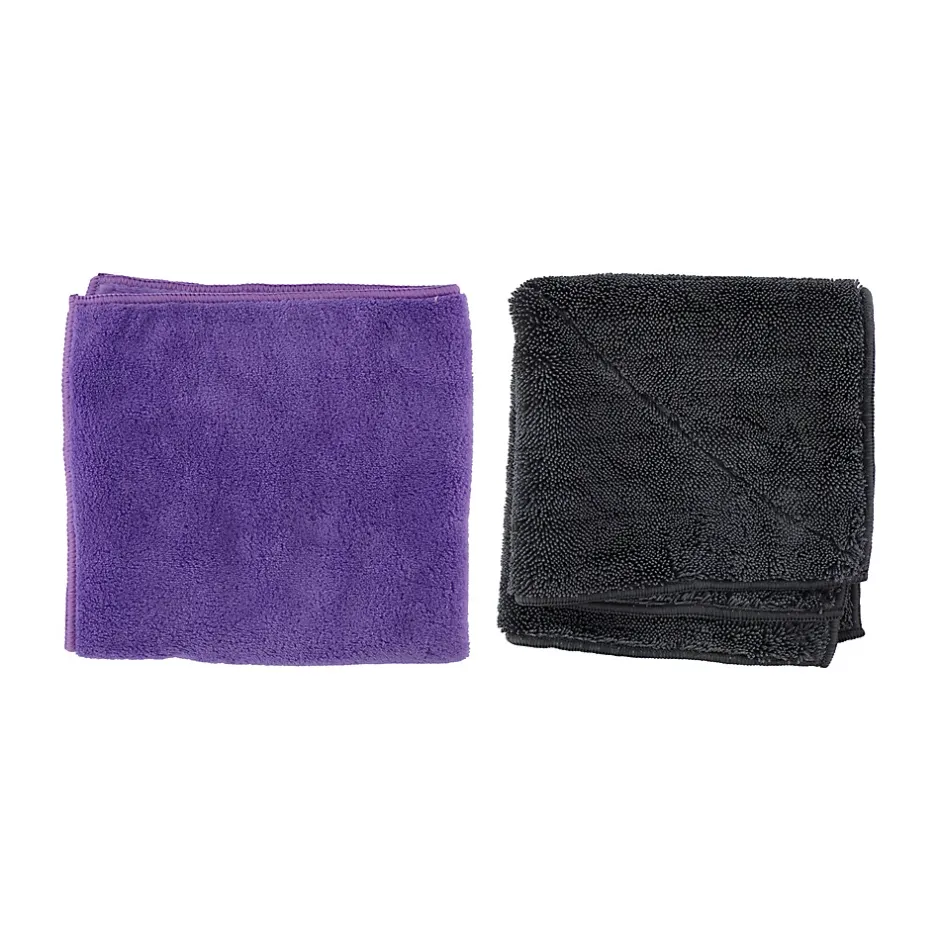 Dunlop Lot de 2 Chiffon Microfibre XL Voiture 36x36cm - Ultra-Absorbant 660gsm, Lavable & Réutilisable, Nettoyage Sec & Humide New