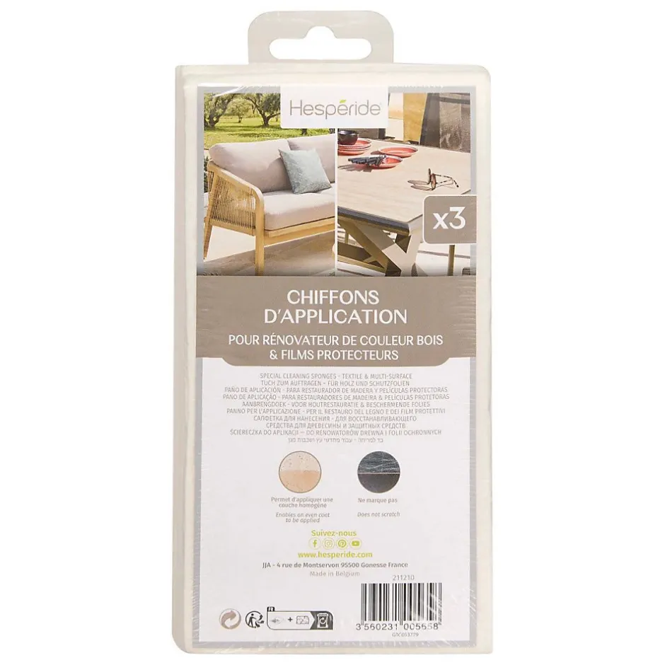 Hespéride Lot de 3 chiffons d'application - Clearance