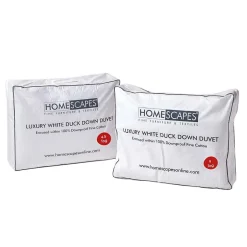 Homescapes Lot de 2 Couettes de Luxe 4 saisons en duvet de canard 9 + 4.5 Tog, 135 x 200 cm - Clearance