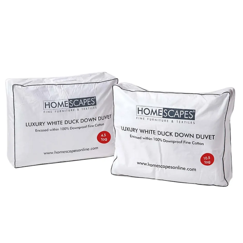 Homescapes Lot de 2 Couettes de Luxe 4 saisons en duvet de canard 10.5 + 4.5 Tog, 135 x 200 cm - Hot