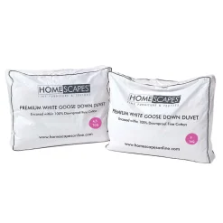 Homescapes Lot de 2 Couettes Premium 4 saisons en duvet d'oie 9 + 4.5 Tog, 200 x 200 cm -