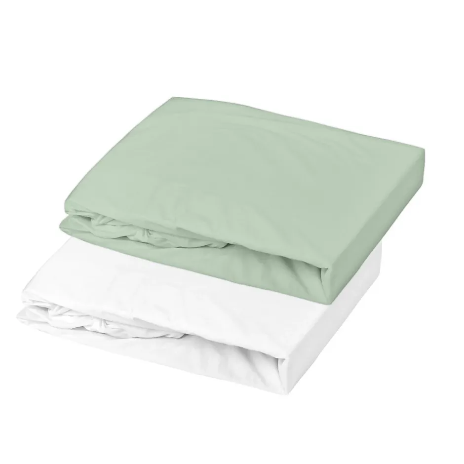 Domiva Lot de 2 draps housse en jersey (70x140 cm - Vert) Clearance