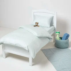 Homescapes Lot de 2 draps housse lit bébé en coton égyptien 330 fils bleu, 70 x 140 cm -