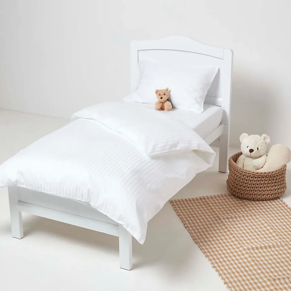 Homescapes Lot de 2 draps housse lit bébé en coton égyptien 330 fils blanc, 60 x 120 cm -