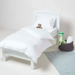Homescapes Lot de 2 draps housse lit bébé en coton égyptien bio 400 fils blanc, 70 x 140 cm - Outlet