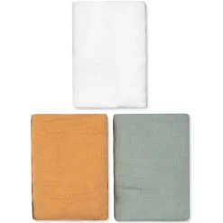 Sevira Kids Lot de 3 Draps housses couffin en gaze de coton Tendance