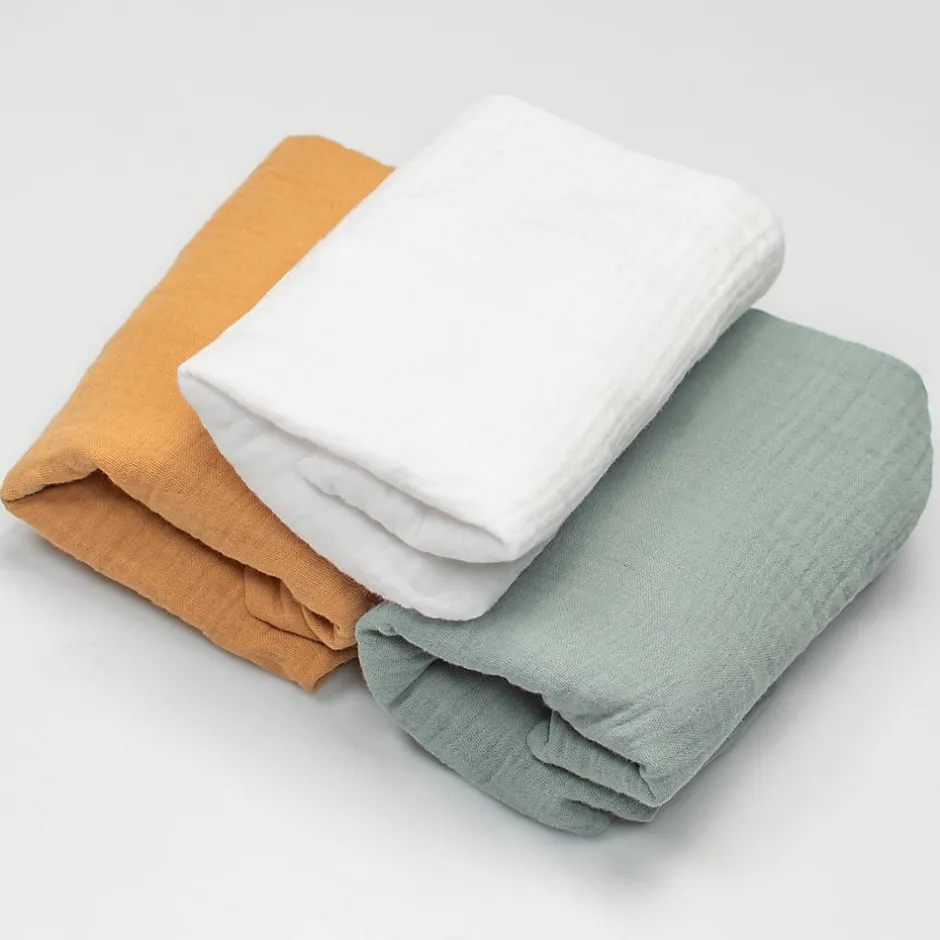 Sevira Kids Lot de 3 Draps housses couffin en gaze de coton Tendance