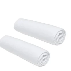 Todays Tools Lot de 2 draps housses TODAY Essential - 140 x 190 cm - 2 personnes - 100% Coton - Craie
