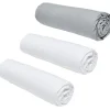 Todays Tools Lot de 3 draps housses TODAY Essential - 140 x 190 cm - 2 personnes - 100% Coton - Craie/ Acier