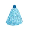 MSV Lot de 24 franges à serpillière de rechange en microfibre Bleu