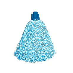 MSV Lot de 24 franges à serpillière de rechange en microfibre Bleu
