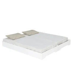 Weber Industries Lot de 2 lits empilables BINGO 90x190 + 2 sommiers / Blanc Outlet