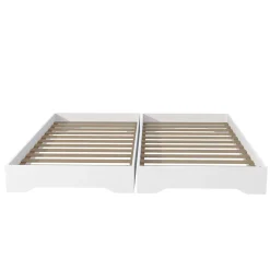 Weber Industries Lot de 2 lits empilables BINGO 90x190 + 2 sommiers / Blanc Outlet