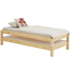 Idimex Lot de 2 lits superposables 80x190 cm RINO en pin massif, vernis naturel Hot