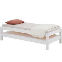 Idimex Lot de 2 lits superposables 90x190 cm RINO en pin massif lasuré blanc