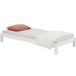 Idimex Lot de 2 lits superposables 90x190 cm RINO en pin massif lasuré blanc