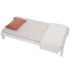 Idimex Lot de 2 lits superposables 80x190 cm RINO en pin massif lasuré blanc