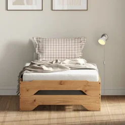 Idimex Lot de 2 lits superposables RONNY en bois massif 90 x 200 cm - Coloris chêne