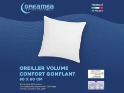 Vente-unique Lot de 2 oreillers - 60 x 60 cm de DREAMEA - 600 gr - MARIN Sale