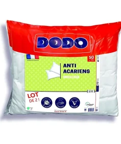Dodo Lot de 2 oreillers anti-acariens 50x70 cm - 100% Polyester - Clearance