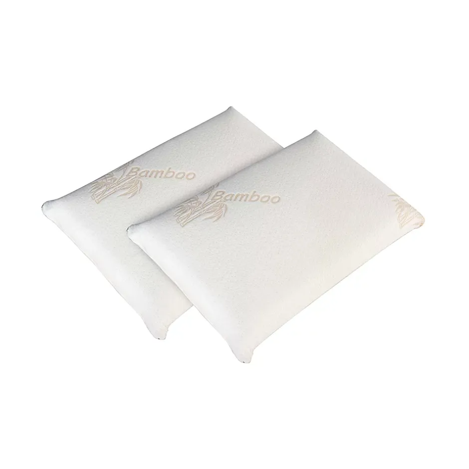 Olympe Literie Lot de 2 oreillers Bamboo 40x60 cm Mémoire de forme Outlet
