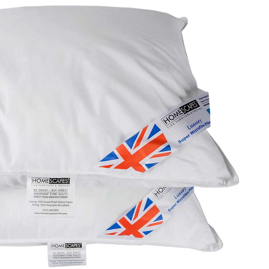 Homescapes Lot de 2 oreillers en microfibre, 50 x 75 cm - Discount
