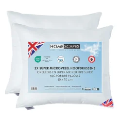 Homescapes Lot de 2 oreillers en microfibre, 60 x 70 cm - Discount