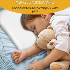 Inphysio Lot de 2 oreillers enfant respirant en tissu de bambou 50x30x5,5 -