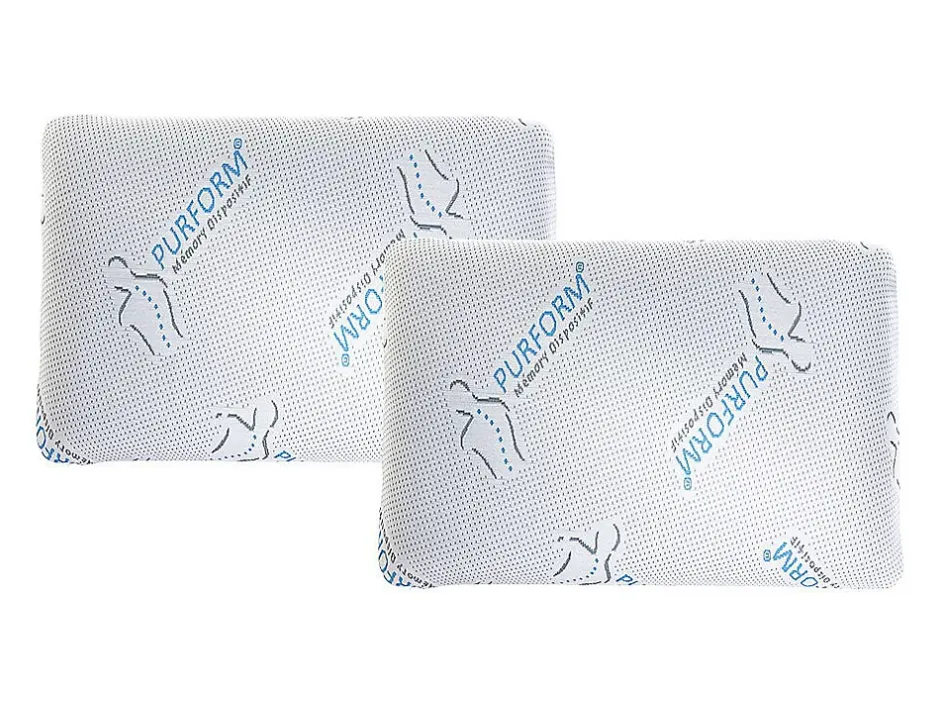 Vente-unique Lot de 2 oreillers mémoire de forme anti acariens 60 x 40 cm PURFORM - SIRONA