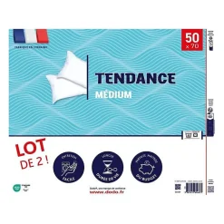 Dodo Lot de 2 oreillers Tendance 50x70 cm- 100% Polyester -