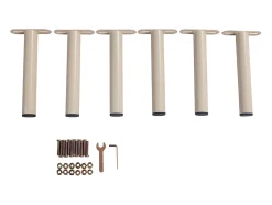 Vente-unique Lot de 6 pieds cylindriques pour cadres à lattes - Beige - BOLGARE Outlet