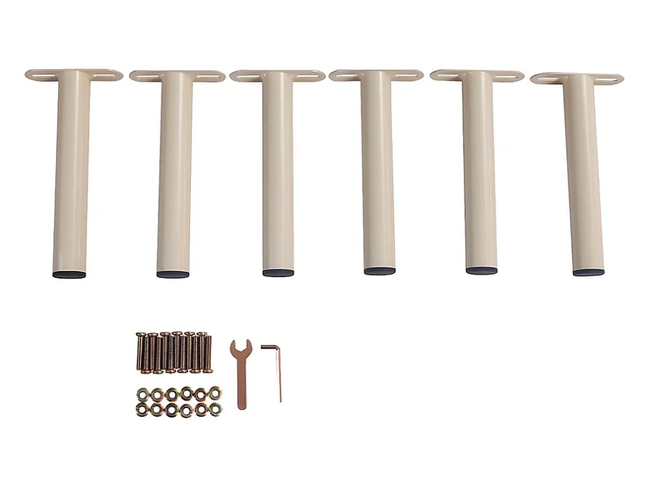 Vente-unique Lot de 6 pieds cylindriques pour cadres à lattes - Beige - BOLGARE Outlet