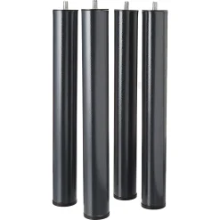 Juanio Lot de 4 pieds de lit à visser pour sommier tapissier couleur noir - Hauteur 40 cm x diamètre 5 cm, pas de vis de 10 mm Best