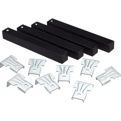 Juanio Lot de 4 pieds pour sommier en Métal sans roues couleur Noir - Hauteur 30 cm x 3 cm