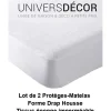 Univers Décor Lot de 2 Protèges matelas imperméable, absorbant et anti-acariens 90 x 190 cm