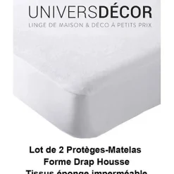 Univers Décor Lot de 2 Protèges matelas imperméable, absorbant et anti-acariens 90 x 190 cm