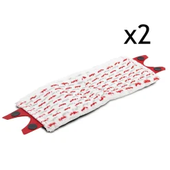 Juanio Lot de 2 recharge pour balai à plat, housse pour balai vapeur, rechange de nettoyage en microfibre -Longueur 45 x Profondeur 15 cm