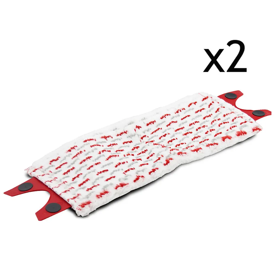 Juanio Lot de 2 recharge pour balai à plat, housse pour balai vapeur, rechange de nettoyage en microfibre -Longueur 45 x Profondeur 15 cm