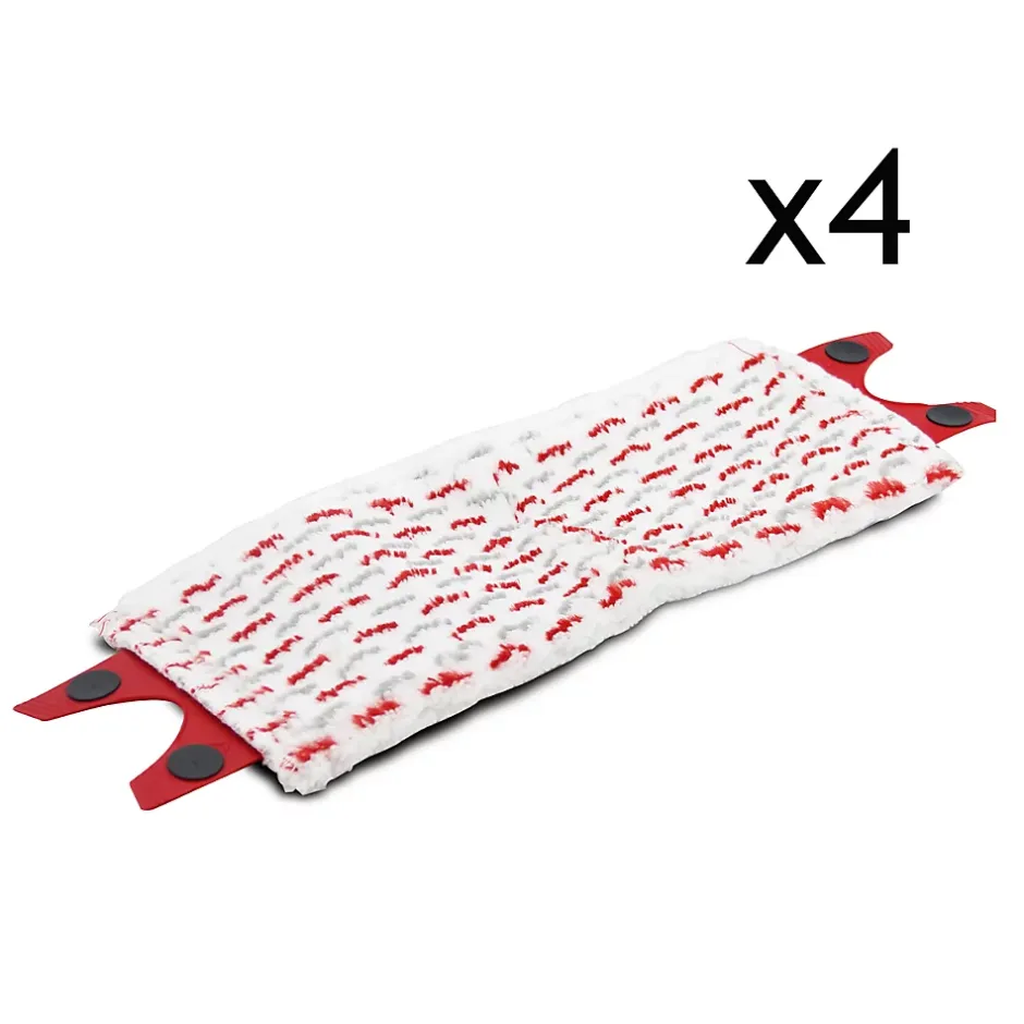 Juanio Lot de 4 recharge pour balai à plat, housse pour balai vapeur, rechange de nettoyage en microfibre -Longueur 45 x Profondeur 15 cm Best