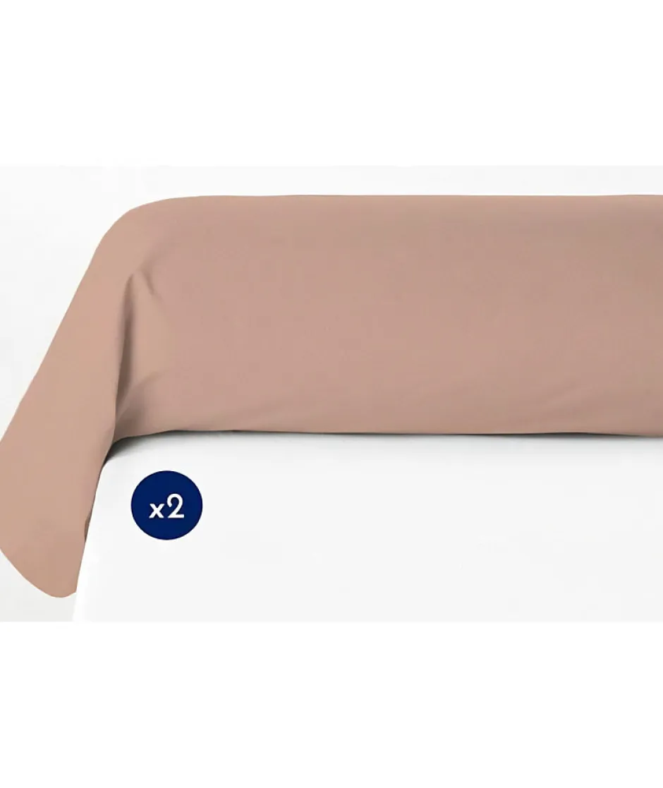 Lovely Home Lot de 2 taies de traversin - - LH71618 - 85 x 185 cm - Rose Hot