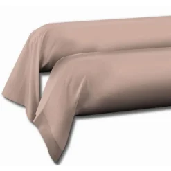 Lovely Home Lot de 2 taies de traversin - - LH71618 - 85 x 185 cm - Rose Hot