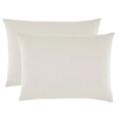 Sleep Retreat Lot de 2 taies d'oreiller "Drift" pur coton teint lavé 57 fils/cm² toutes dimensions - Ecru - Taies d'oreiller 50 x 70 cm x 2 Hot