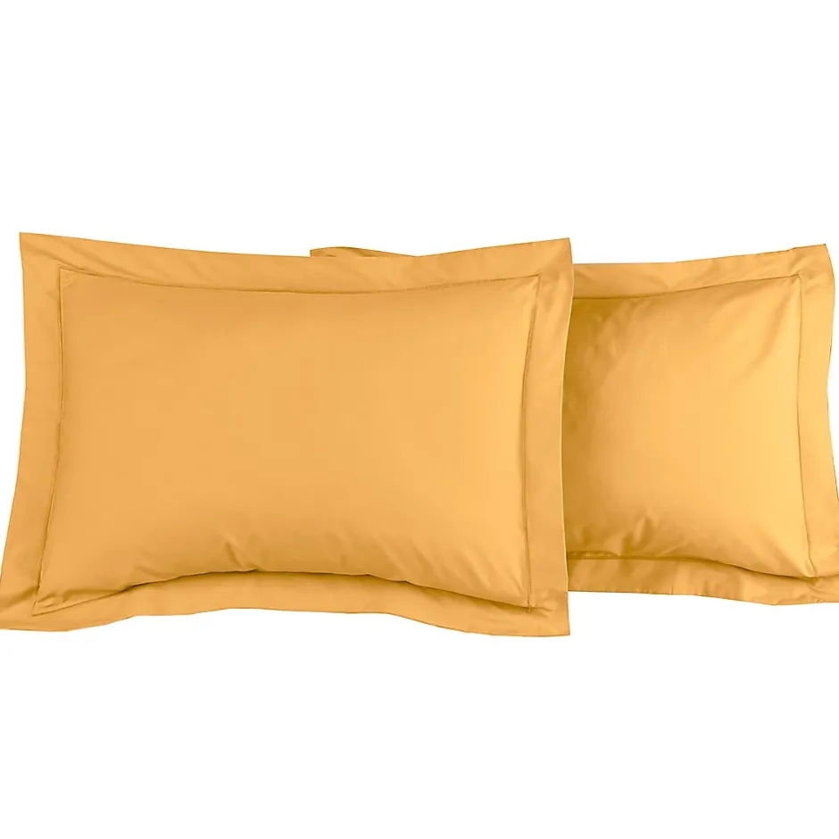 Sensei Maison Lot de 2 taies d'oreiller en percale de coton Caramel 50x70 cm SOFT PERCALE