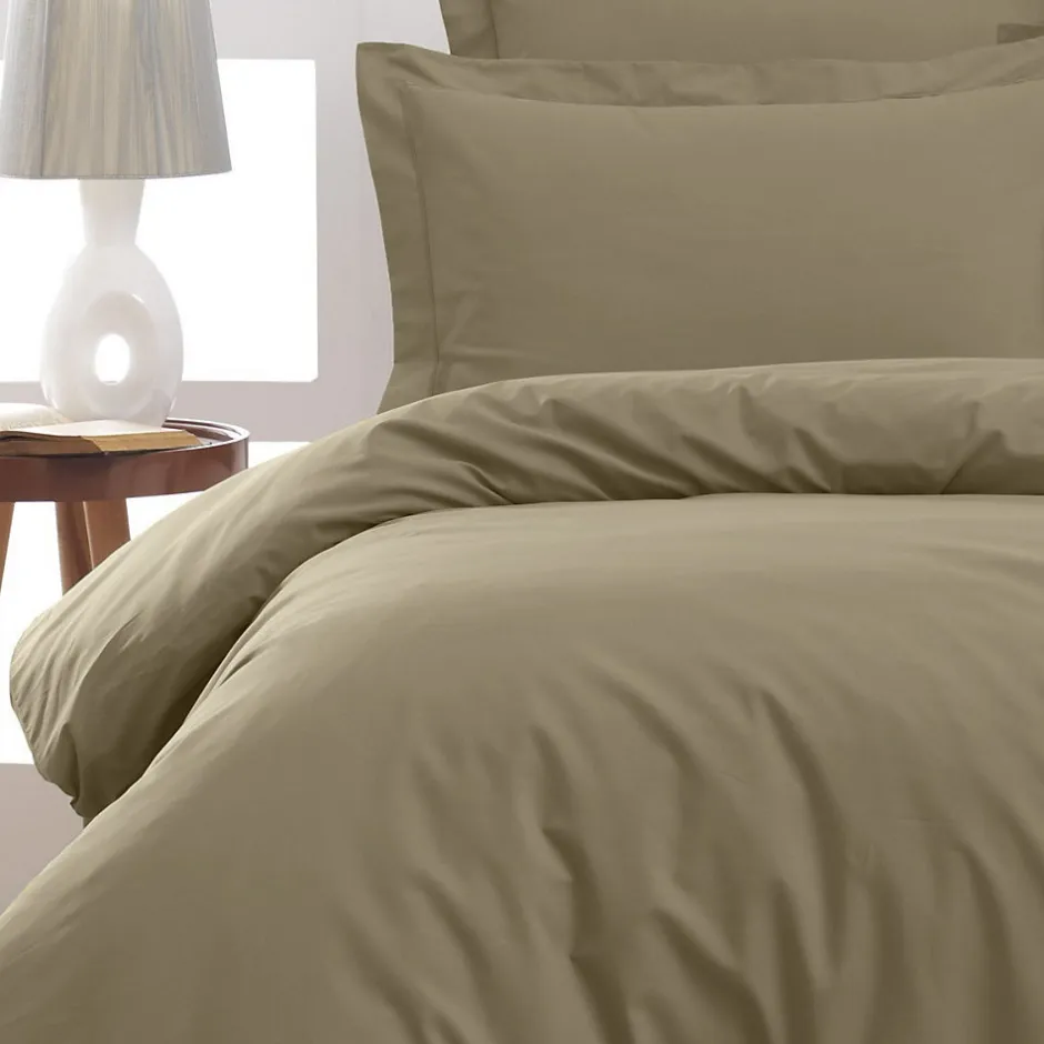 Sensei Maison Lot de 2 taies d'oreiller en percale de coton Taupe 65x65 cm SOFT PERCALE