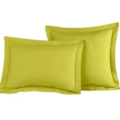 Sensei Maison Lot de 2 taies d'oreiller en percale de coton Citronelle 50x70 cm SOFT PERCALE
